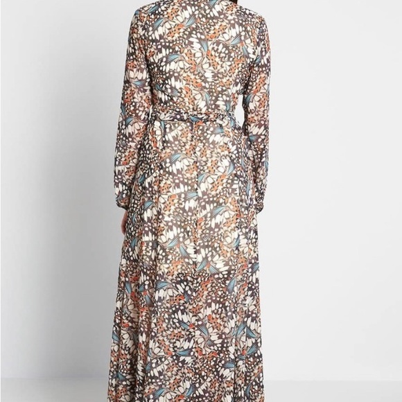 Modcloth Flutter Perfection Butterfly Print Maxi Wrap Dress By Hutch XS - Picture 3 of 4